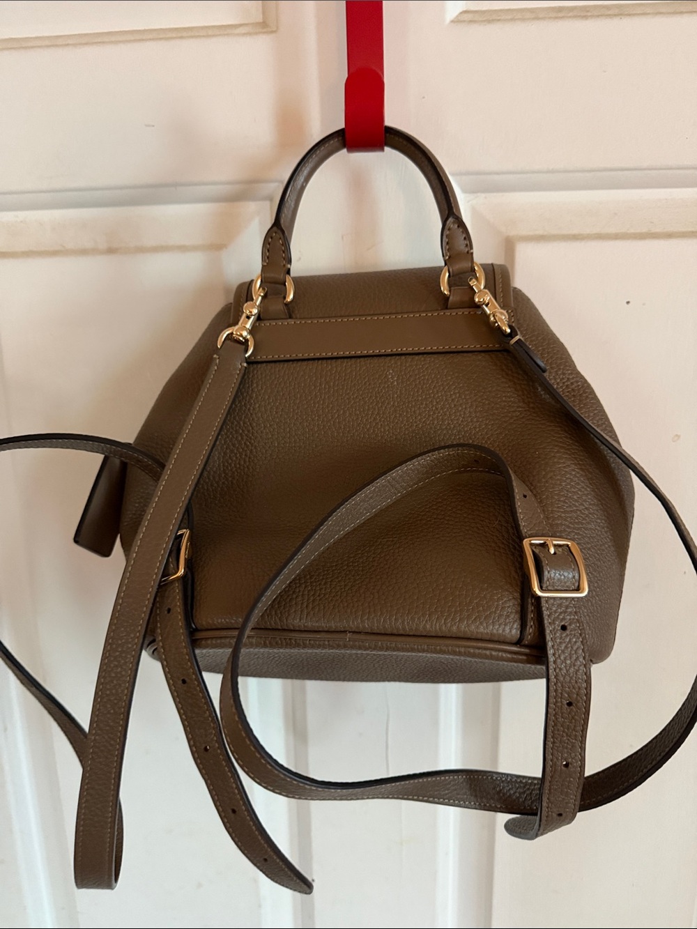 Coach Pebbled Leather Mini Backpack in Taupe with Gold Hardware - Picture 2 of 4